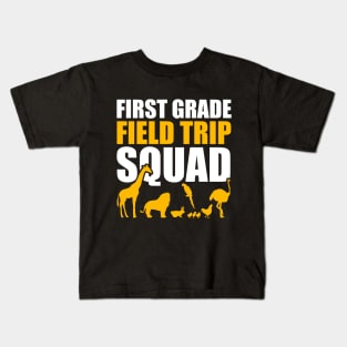 First Grade Field Trip Squad 1st Grade Zoo Crew Safari Kids Kids T-Shirt